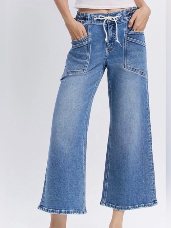 Vervet Denim - Vervet wide leg drawstring jeans